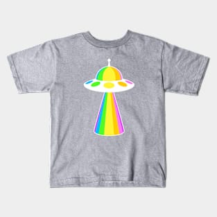 RAINBOW UFO - White Bold Edition Kids T-Shirt